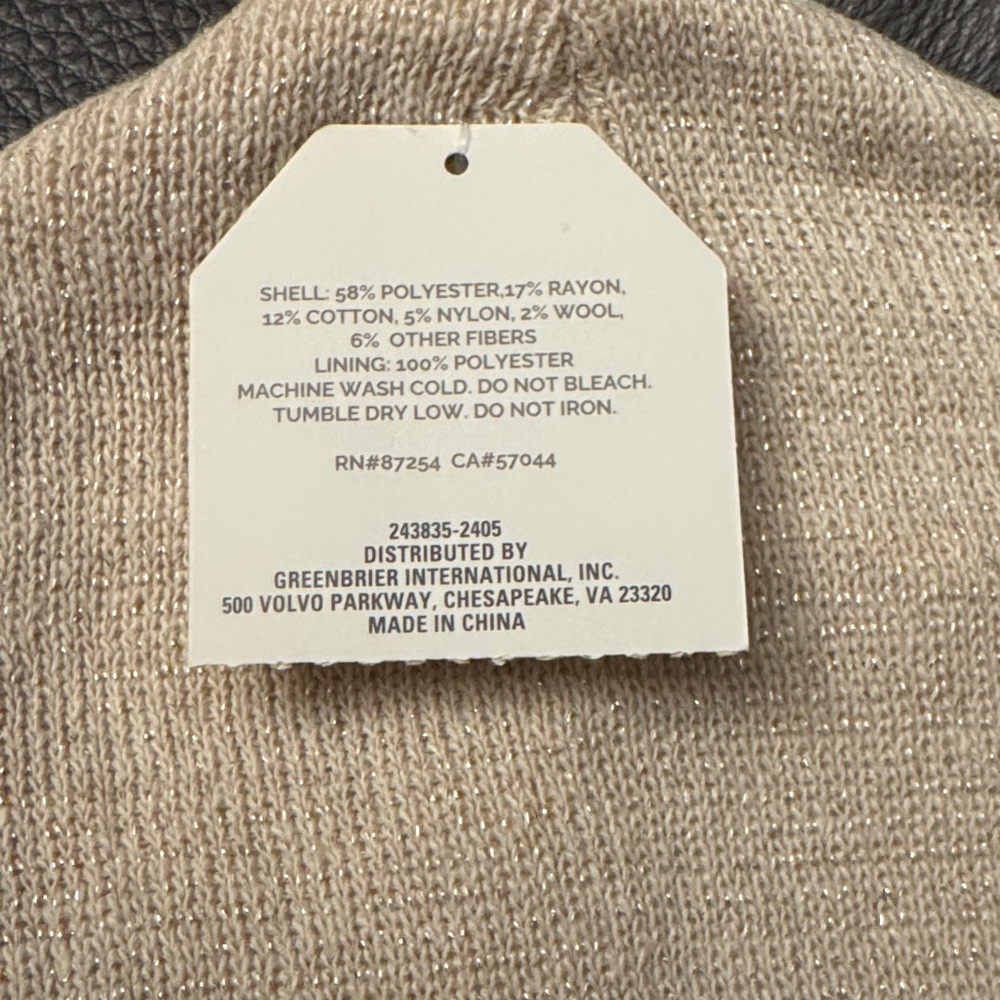 Beige & Silver Sparkle Knit Beanie - Picture 2 of 4